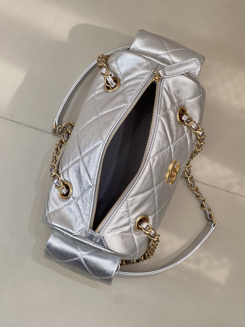 Chanel Small Bowling Bag Silver AS5792
