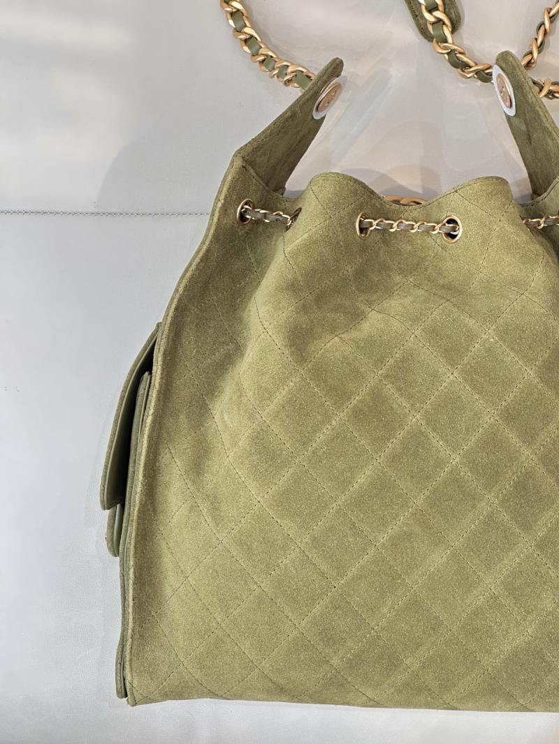 Chanel Suede 25 Medium Handbag Green AS5311