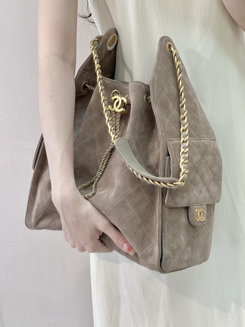 Chanel Suede 25 Medium Handbag Grey AS5311