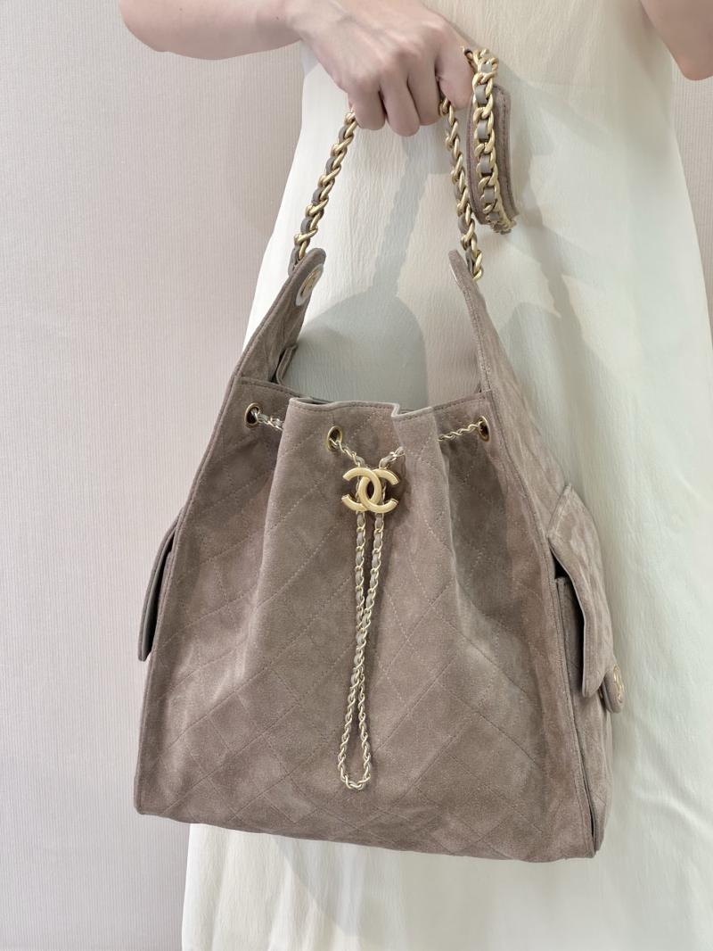 Chanel Suede 25 Medium Handbag Grey AS5311