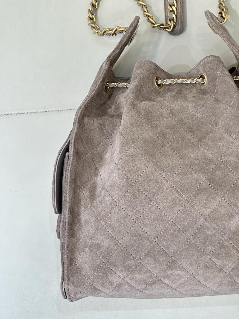Chanel Suede 25 Medium Handbag Grey AS5311