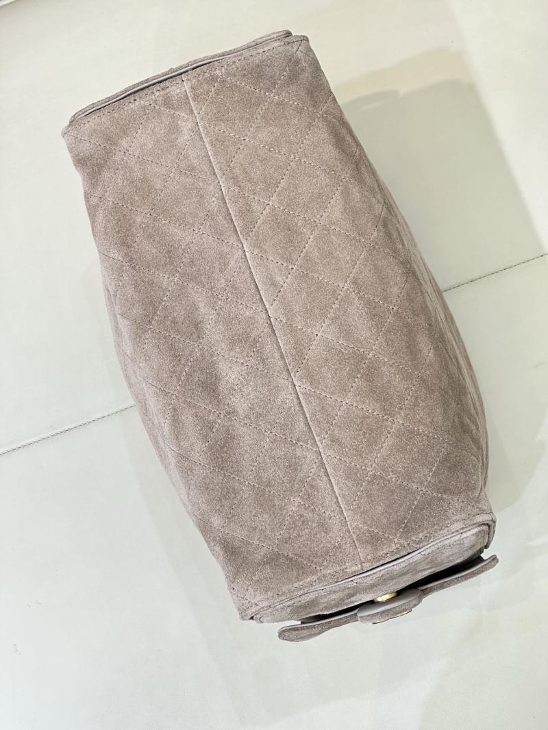 Chanel Suede 25 Medium Handbag Grey AS5311