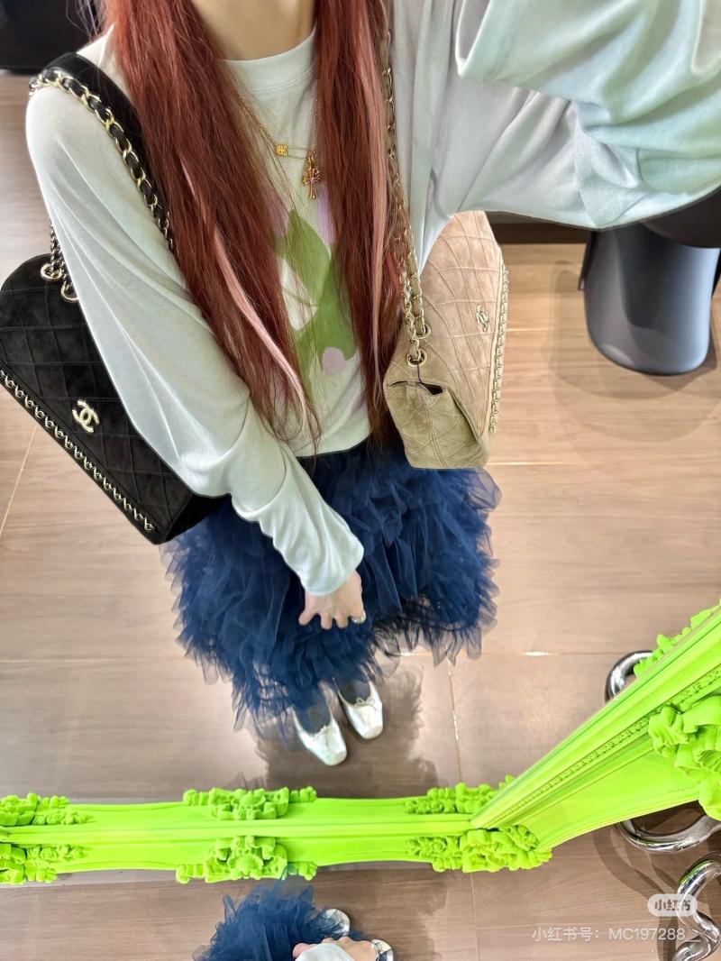 Chanel Suede Flap Bag CF26