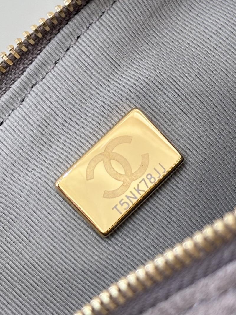 Chanel Suede Small Bowling Bag Grey AS5792