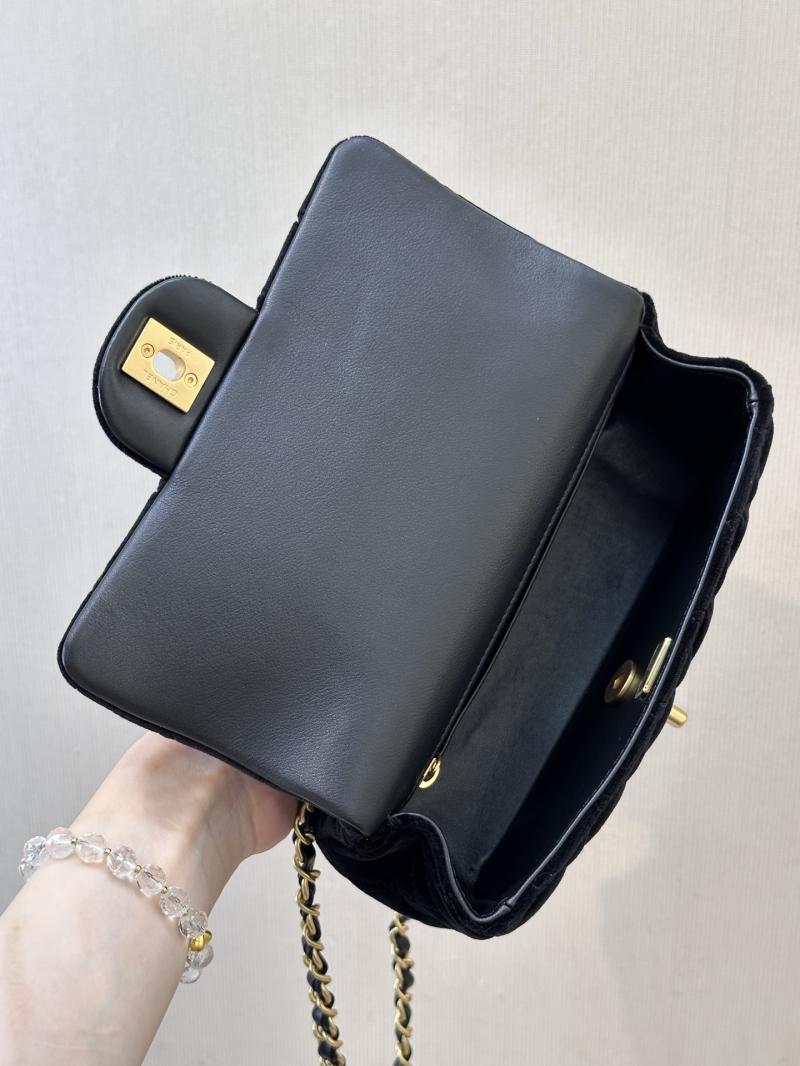 Chanel Velvet Mini Flap Bag Black AS5875