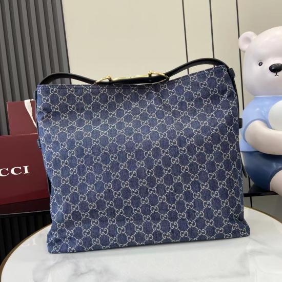 Gucci Beatrix large Denim tote bag Blue 850546