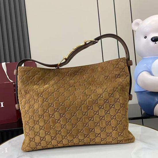 Gucci Beatrix medium Suede tote bag Brown 850926