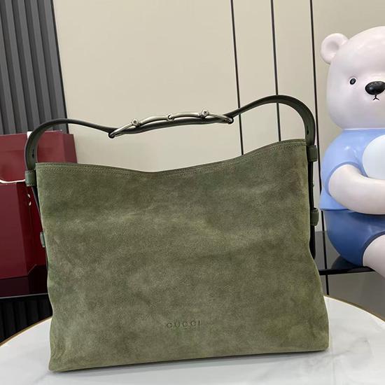 Gucci Beatrix medium Suede tote bag Green 850926