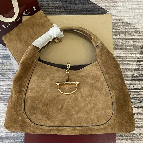 Gucci Suede Softbit maxi shoulder bag Brown ‎837466