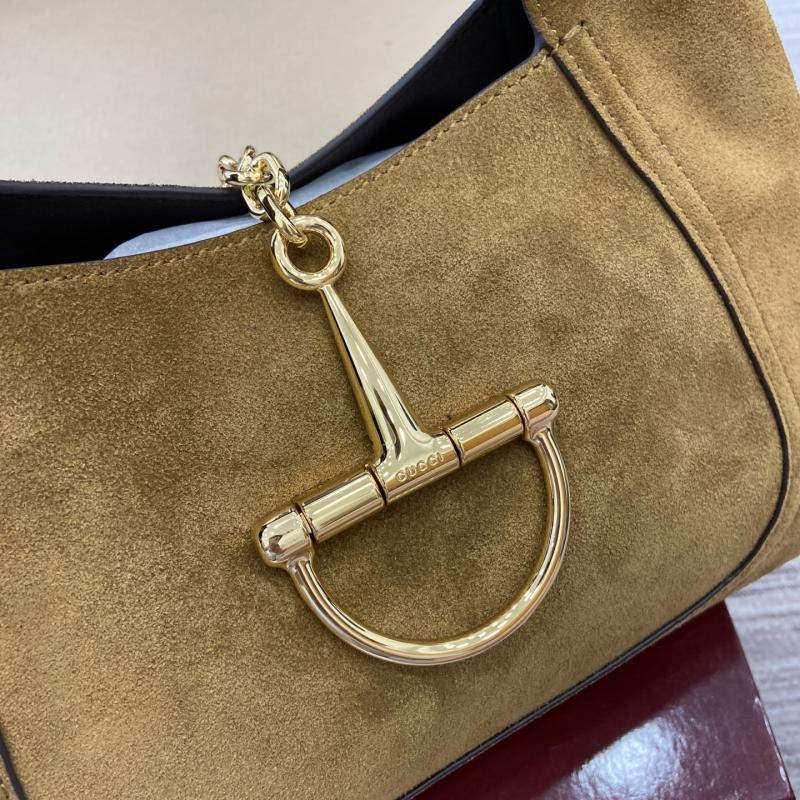Gucci Suede Softbit medium top handle bag Brown 837467