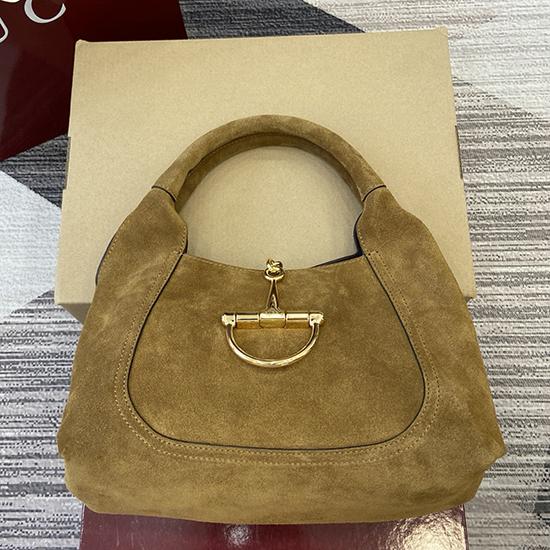Gucci Suede Softbit medium top handle bag Brown 837467
