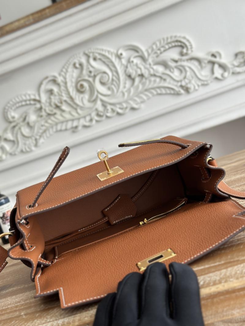 Hermes Kelly Messenger Bag Brown with Gold HM1030