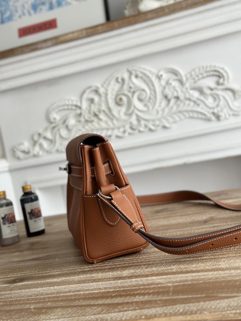 Hermes Kelly Messenger Bag Brown with Silver HM1030