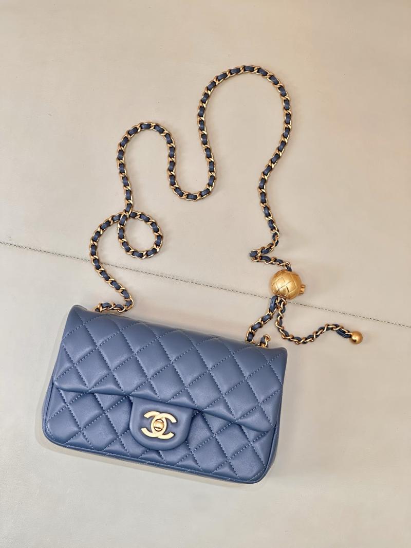 Small Chanel Lambskin Flap Bag Grey AS1787