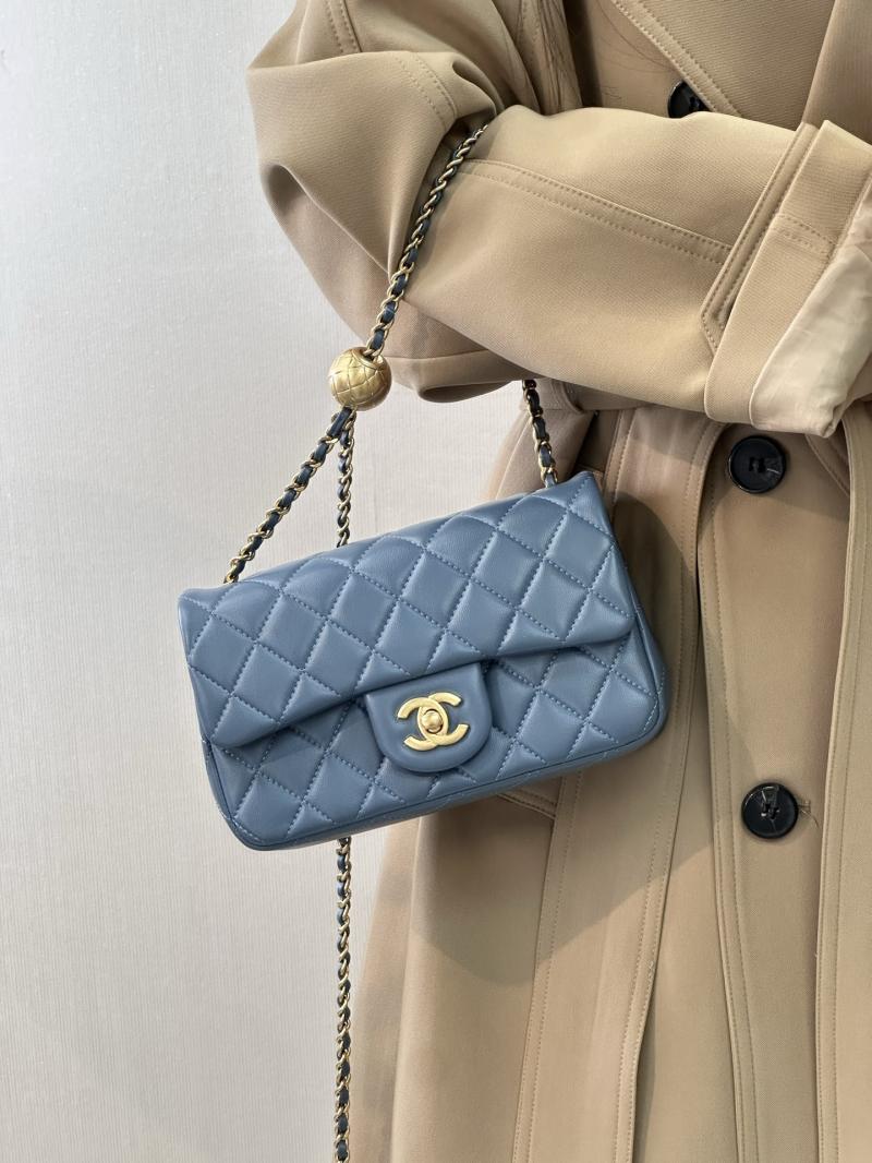 Small Chanel Lambskin Flap Bag Grey AS1787
