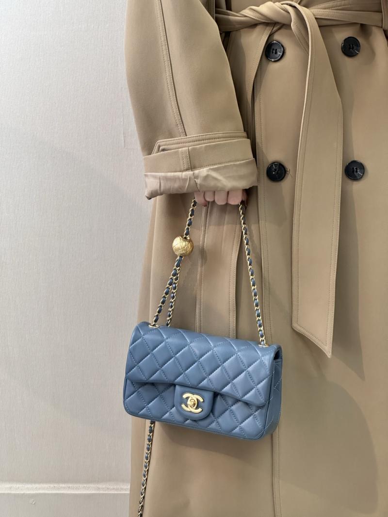 Small Chanel Lambskin Flap Bag Grey AS1787