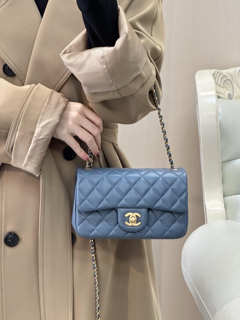 Small Chanel Lambskin Flap Bag Grey AS1787