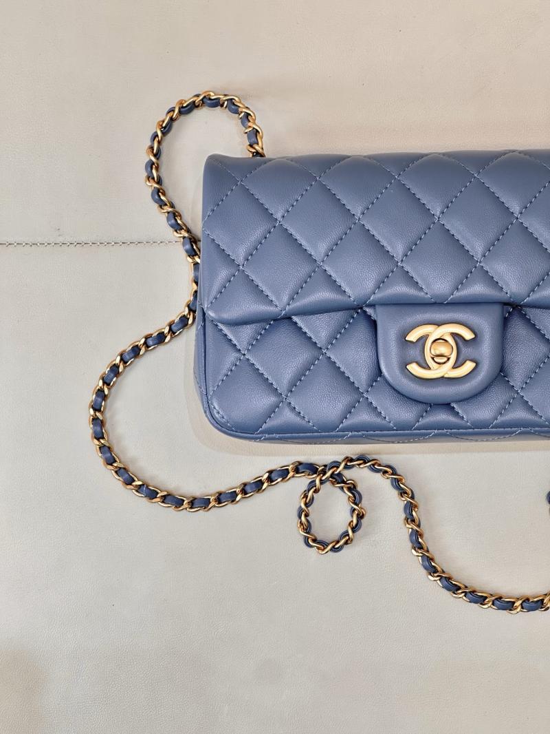 Small Chanel Lambskin Flap Bag Grey AS1787