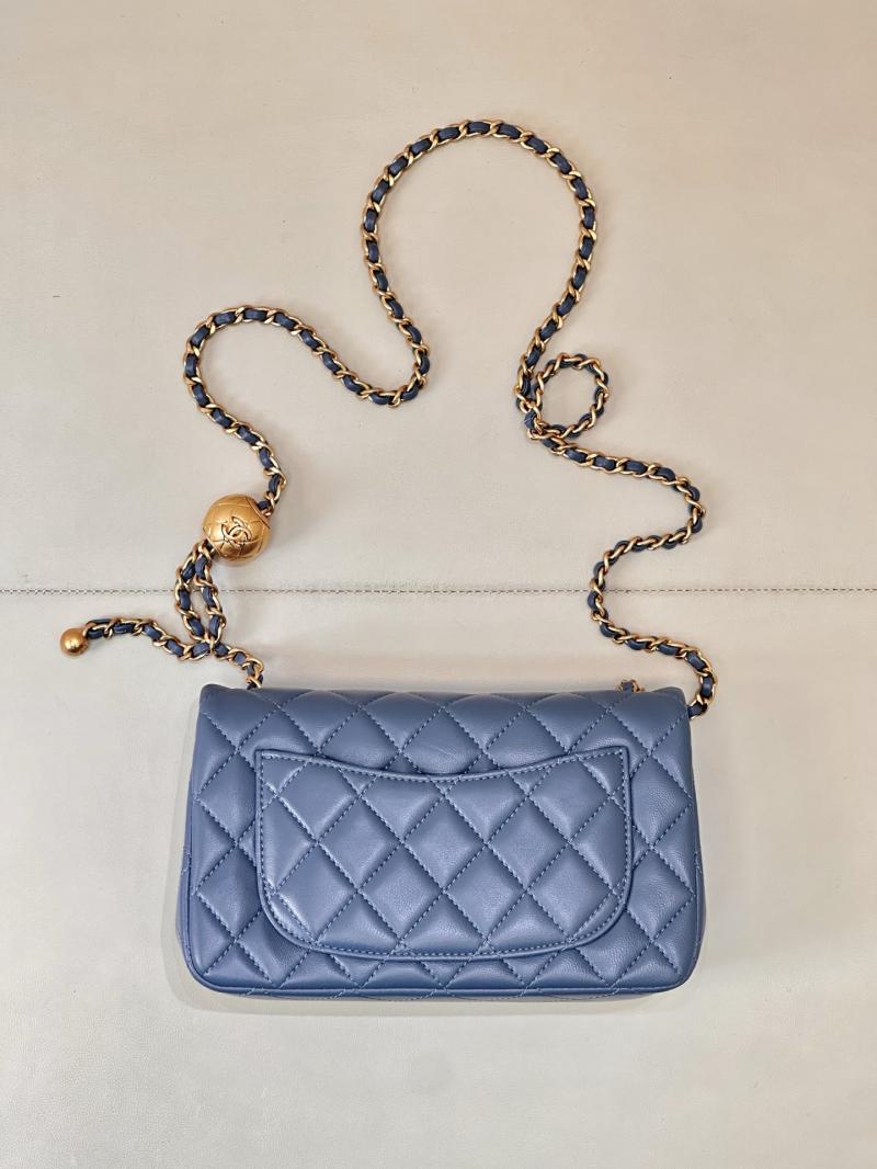 Small Chanel Lambskin Flap Bag Grey AS1787