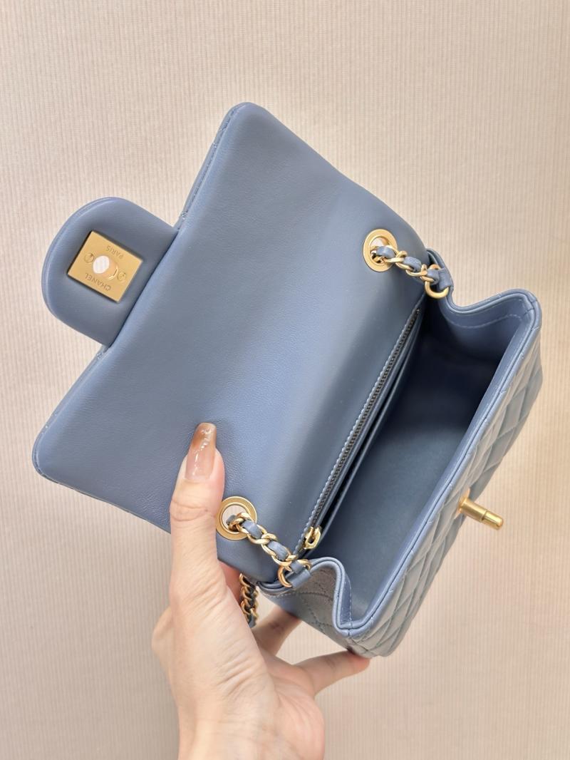 Small Chanel Lambskin Flap Bag Grey AS1787