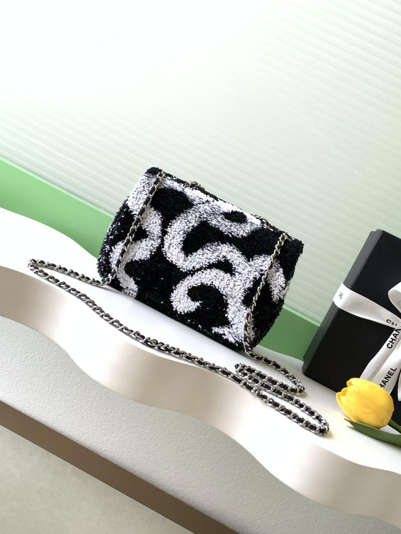 Small Chanel Sequins Shoulder Bag Black AS4561