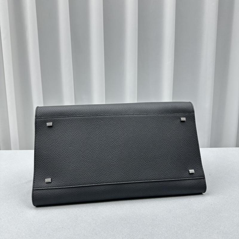 The Row Grain Leather Margaux 15 Bag Black T1831