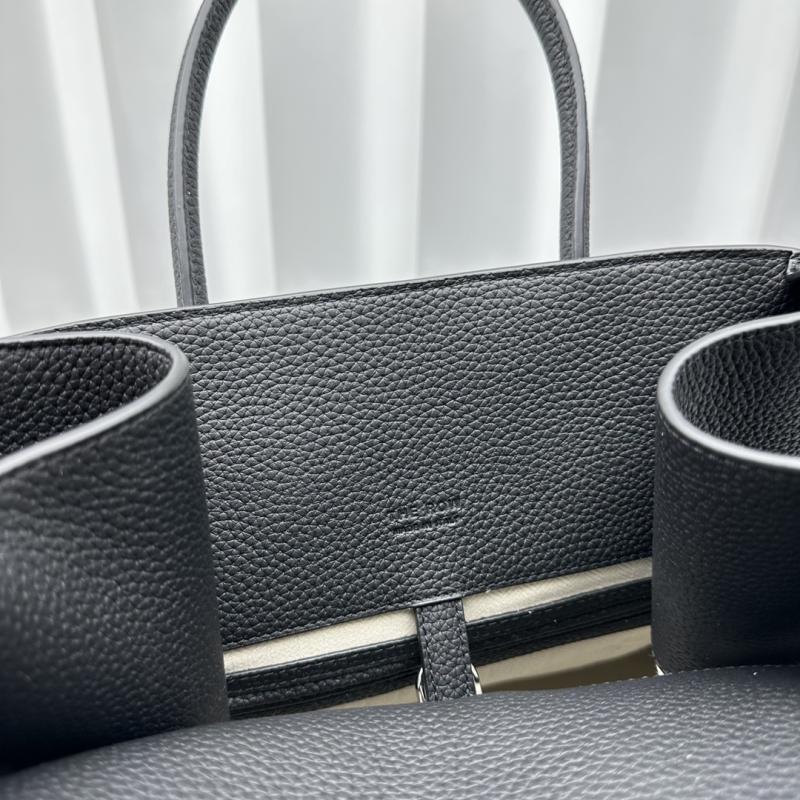 The Row Grain Leather Margaux 15 Bag Black T1831