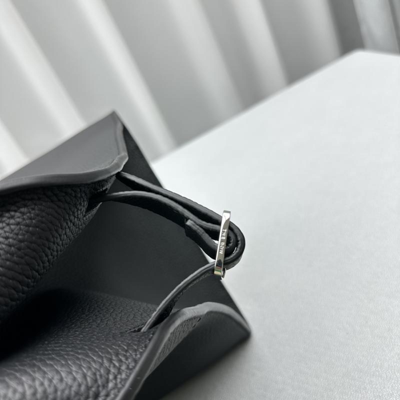 The Row Grain Leather Margaux 15 Bag Black T1831