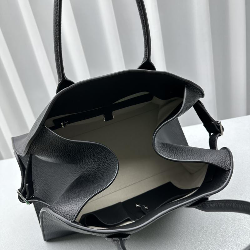 The Row Grain Leather Margaux 15 Bag Black T1831