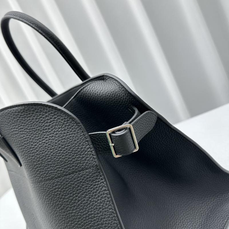 The Row Grain Leather Margaux 15 Bag Black T1831