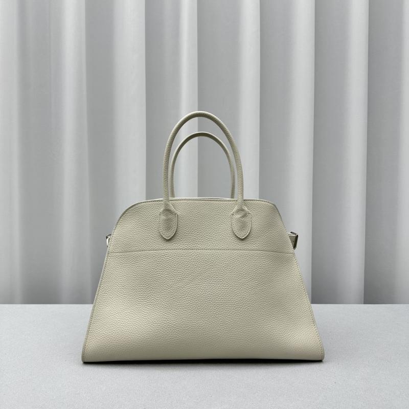 The Row Grain Leather Margaux 15 Bag White T1831