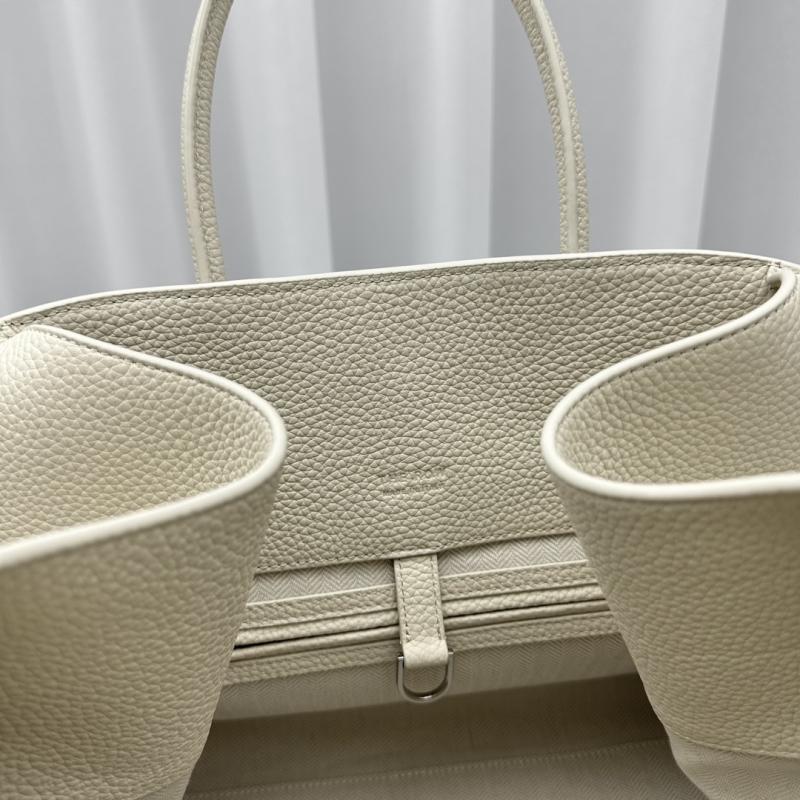 The Row Grain Leather Margaux 15 Bag White T1831