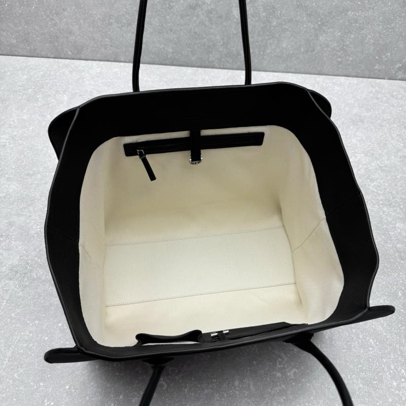 The Row Marlo 17 Grain Leather Bag Black T1895