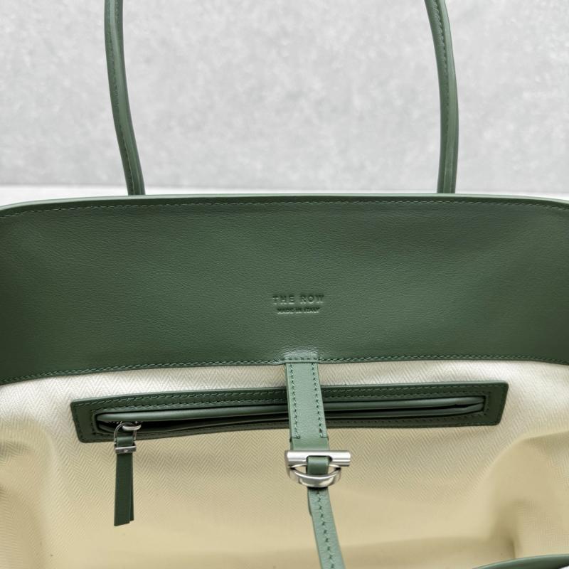 The Row Marlo 17 Smooth Leather Bag Green T1895