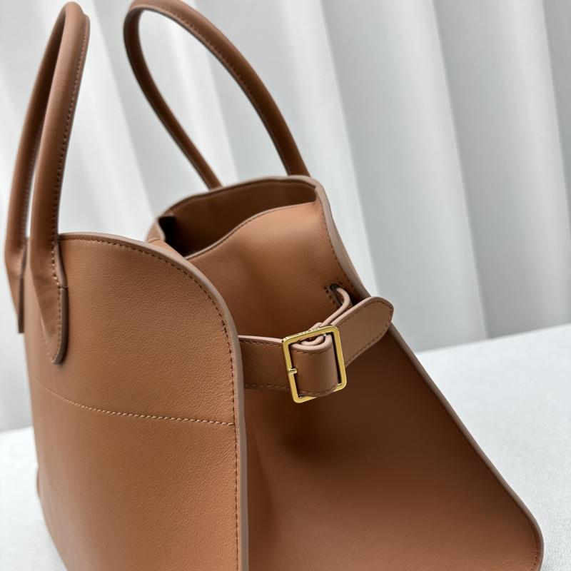 The Row Smooth Leather Margaux 15 Bag Brown T1831