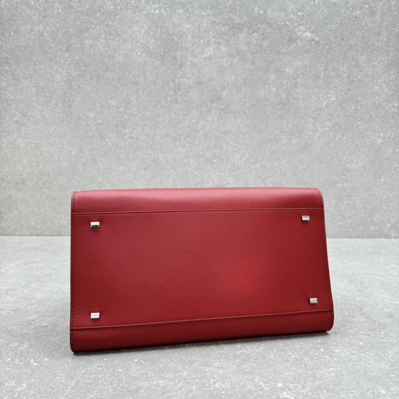The Row Smooth Leather Margaux 15 Bag Red T1831