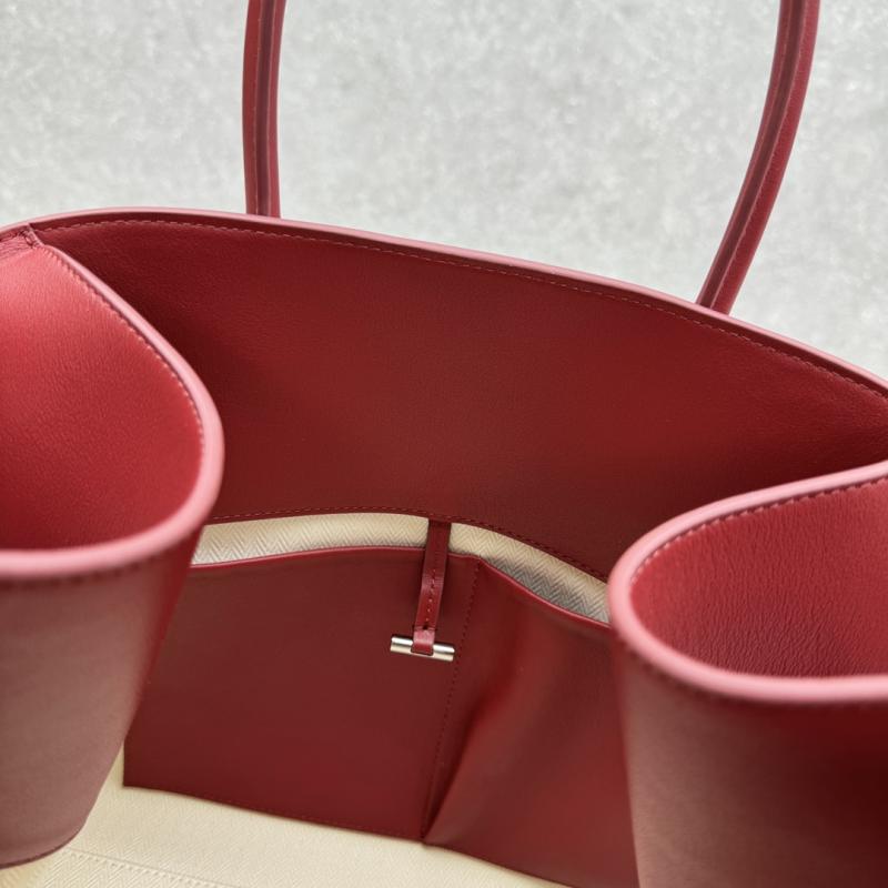 The Row Smooth Leather Margaux 15 Bag Red T1831