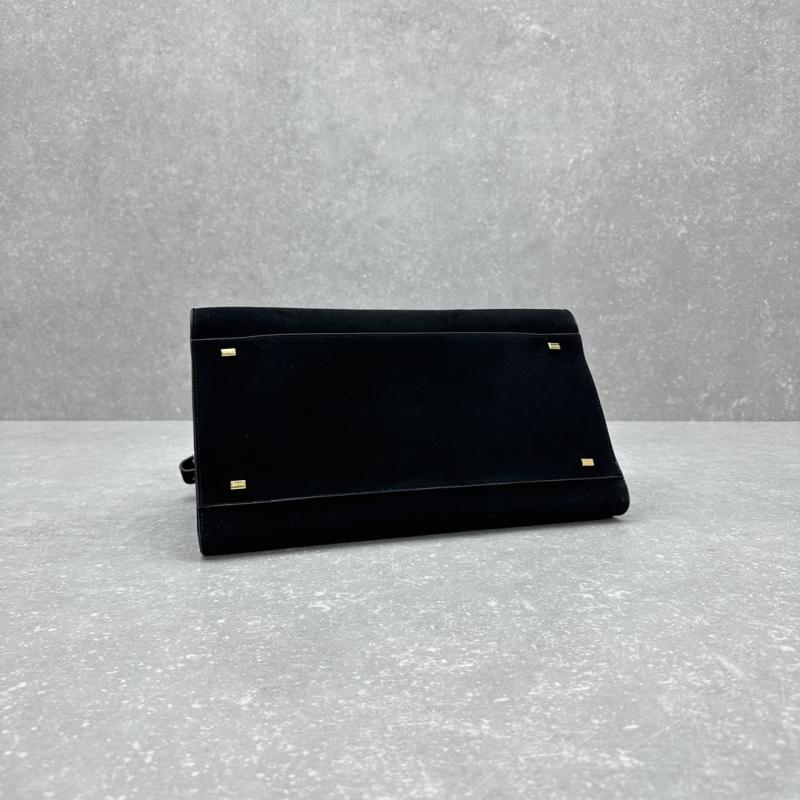 The Row Suede Margaux 15 Bag Black T1831