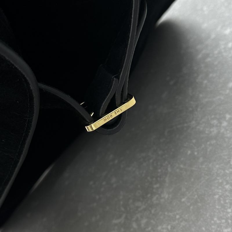 The Row Suede Margaux 15 Bag Black T1831