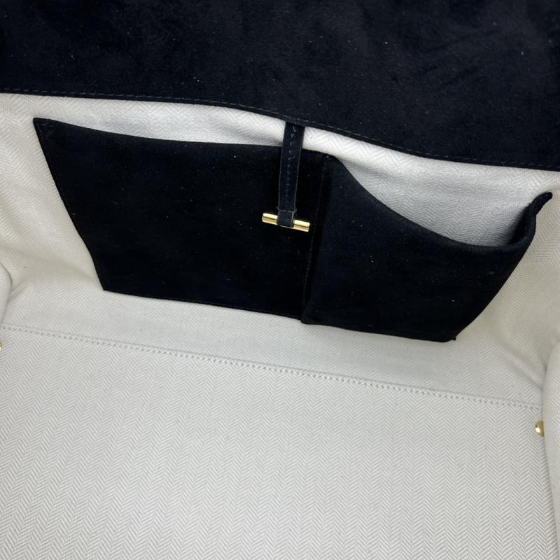 The Row Suede Margaux 15 Bag Black T1831