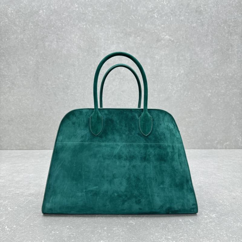 The Row Suede Margaux 15 Bag Green T1831