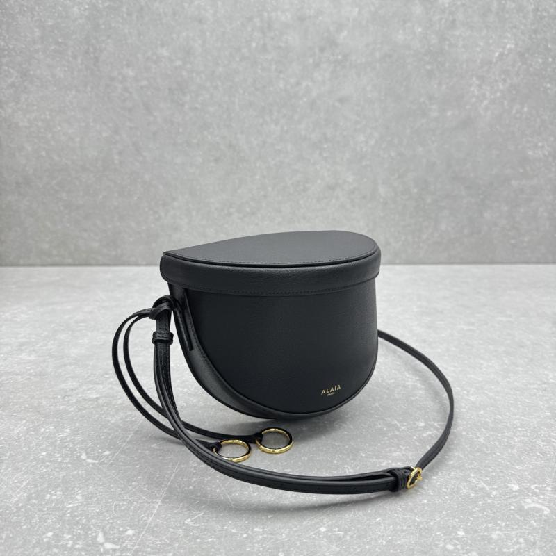 Alaia Calfskin Crossbody Bag Black AL4495