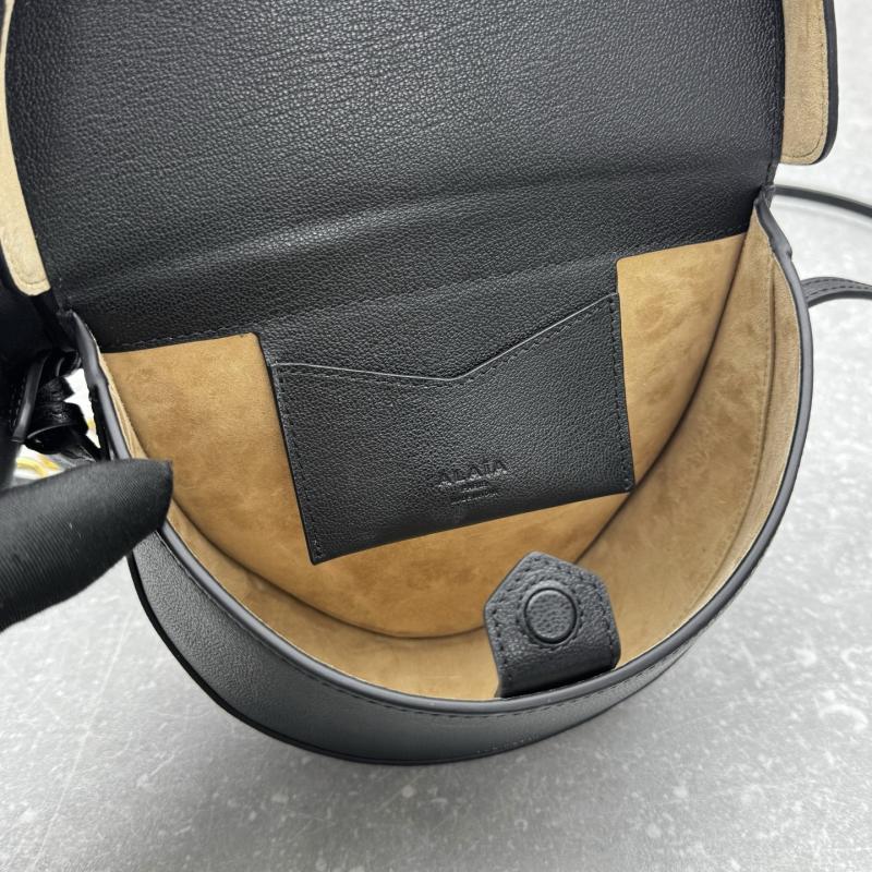 Alaia Calfskin Crossbody Bag Black AL4495