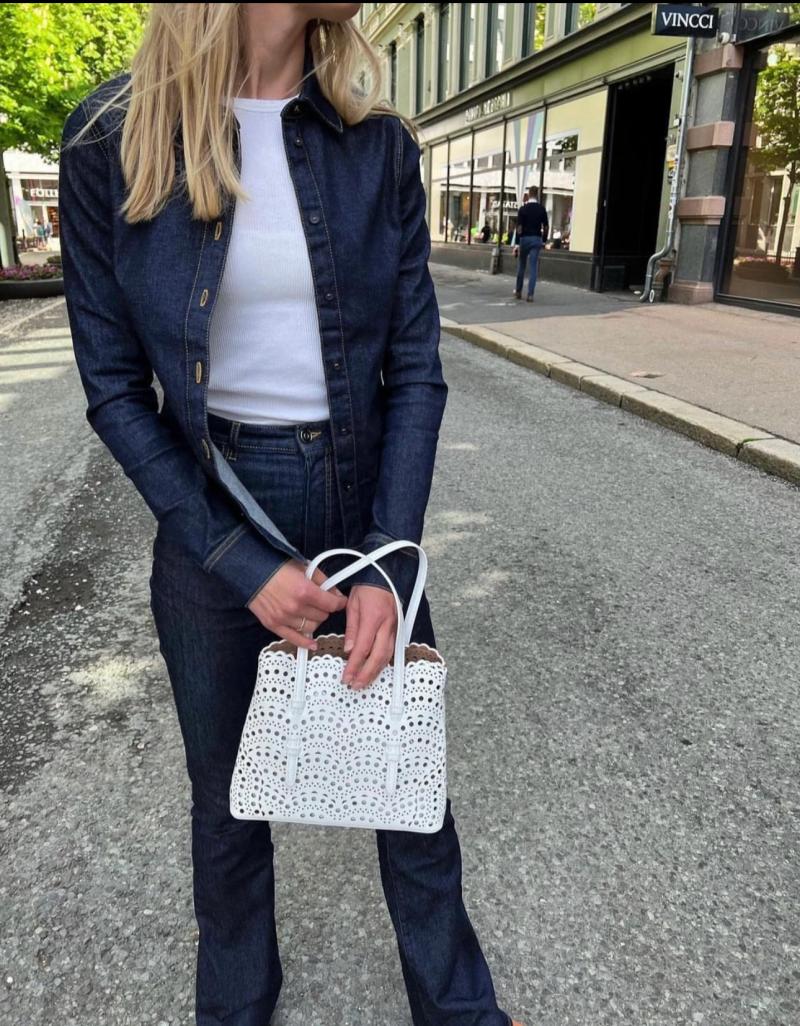 Alaia Le Mina 25 Tote Bag White AL4484