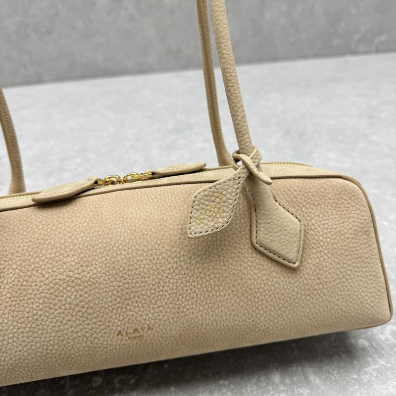 Alaia Le Teckel Suede Shoulder Bag Beige L4401