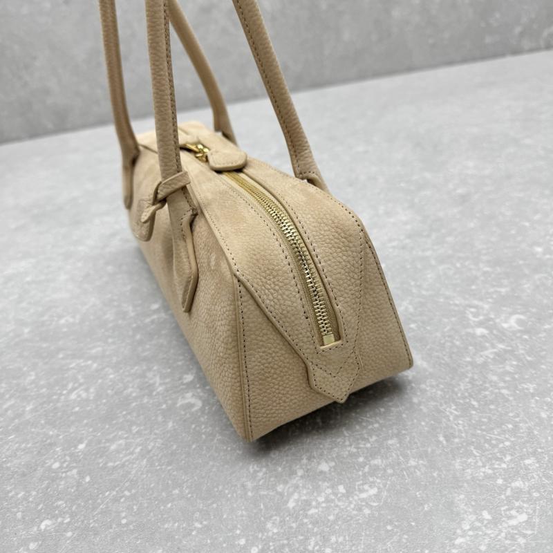 Alaia Le Teckel Suede Shoulder Bag Beige L4401
