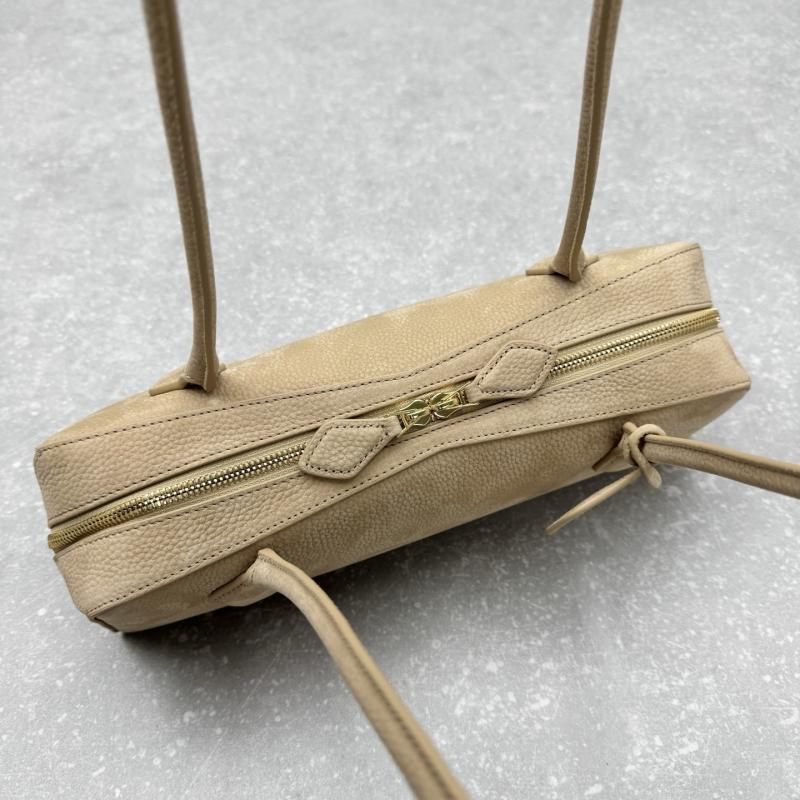 Alaia Le Teckel Suede Shoulder Bag Beige L4401