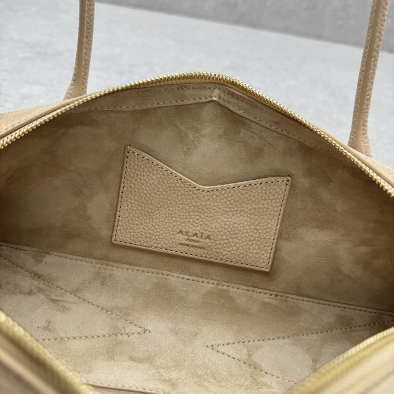 Alaia Le Teckel Suede Shoulder Bag Beige L4401