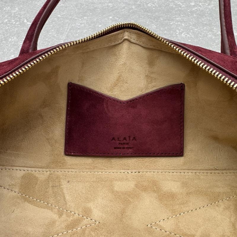 Alaia Le Teckel Suede Shoulder Bag Burgundy L4401