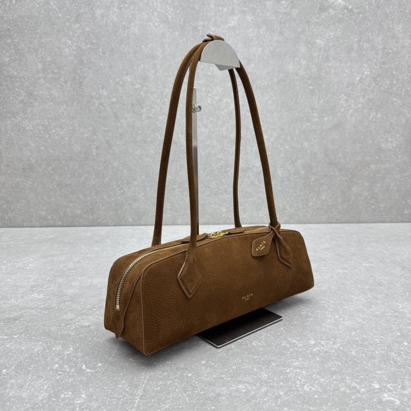 Alaia Le Teckel Suede Shoulder Bag Light Brown L4401